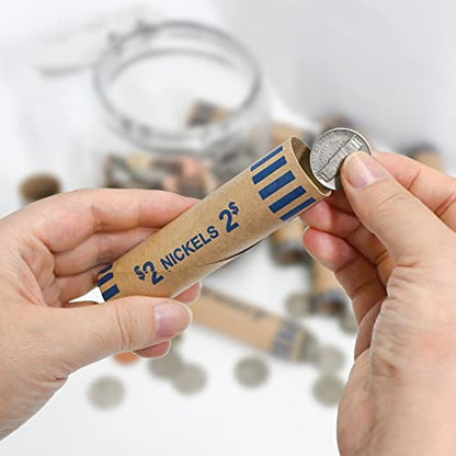 LLIKED 83 PCS Preformed Coin Wrappers Rolls-Nickels - size: 83 Nickles Coin Rolls