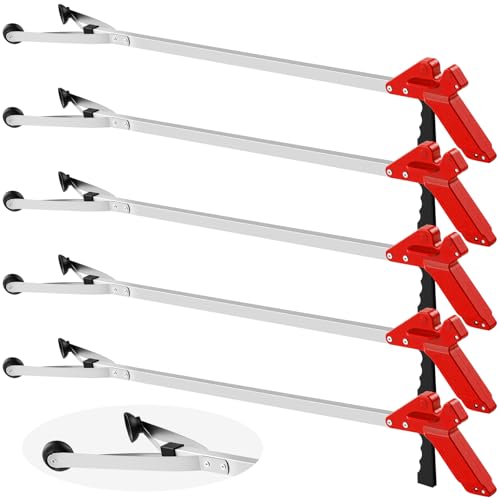 Sabary 5 Pack Suction Cup Grabber Reacher Tool Trash Picker,Red,35inch - color: Red, size: 35 Inch