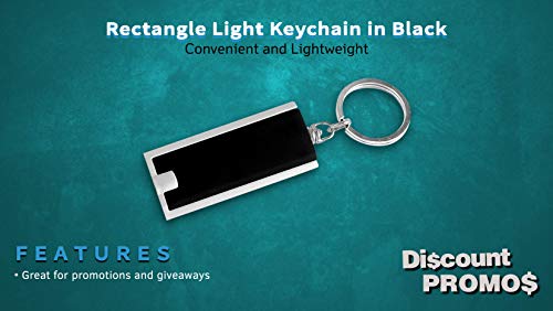 DISCOUNT PROMOS 10 Flashlight Keychains Pack - Rectangle, Plastic - Black - color: Blank – Black, size: 10 keychains