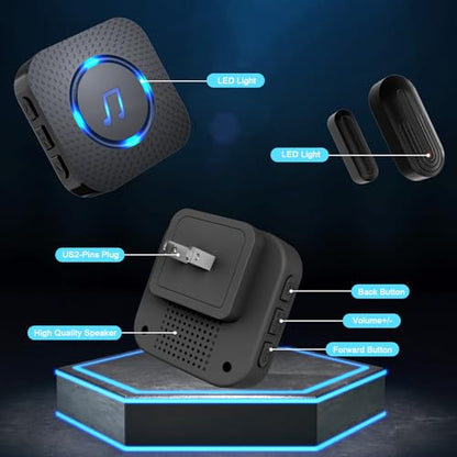 SanJie Door Chime Alarm When Open for Kids Safety, Home and Business - size: Black 4 Sensors +2 Receiver