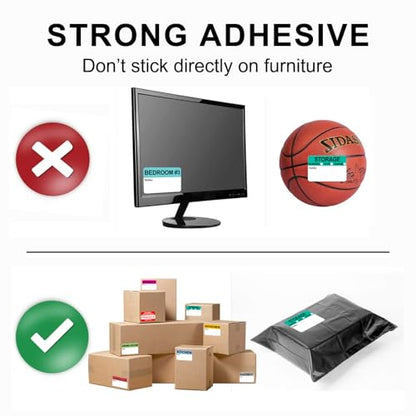 Each Measures 2” x 3”, 600 Writable Moving Labels for Boxes - color: 20-colors