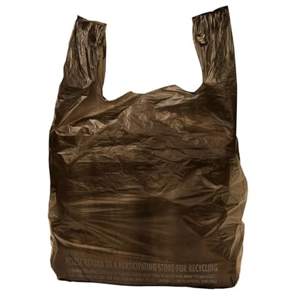 Made in USA Black Plastic T-Shirt Carry Out Bags, 11.5" x 6.5" x 22", Heavy Duty .491 mil Retail Shopping Bags, 1000 Count
