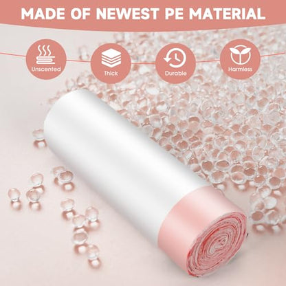 Trash-Bags 4 Gallon Small Drawstring-Garbage-Bag Kitchen - Clear White 57 Count Unscented Recycling Compactor Can Liners for Bathroom Bedroom Office Car Outdoor Garden Leaf Waste Basket - color: Red Drawstring-4Gal-57