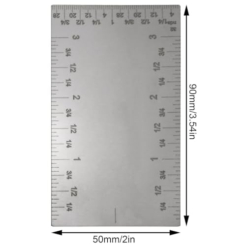 XGNG Stainless Steel Portable Square Edge Ruler Compact Four Sided Graduated Ruler Easy to Use Marking Measurement Data Multi Functional Matte Finish Woodworking Tool