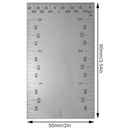XGNG Stainless Steel Portable Square Edge Ruler Compact Four Sided Graduated Ruler Easy to Use Marking Measurement Data Multi Functional Matte Finish Woodworking Tool