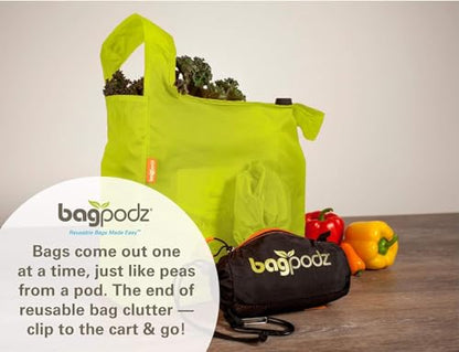 Reusable Grocery Bags, Foldable Shopping Bags in Pod, 5 Pack - color: Green - 5 Bags