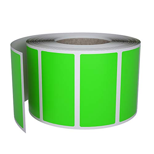Royal Green Neon Green Rectangle Sticker Roll, 40 x 19mm, 500 Pack - color: Neon Green, size: 500