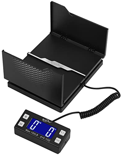 Weighmax W-8809 150lbs x 0.1oz Digital Shipping and Postal Scale with Extended Display, Black, Batteries and Ac Adapter Included, W-8809-150 Black - color: Black