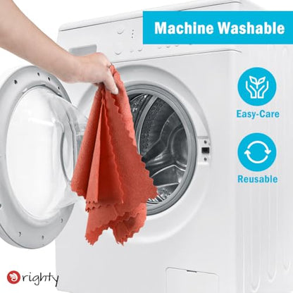 Orighty Microfiber Cleaning Cloth 5 Pack, Red Cleaning Rags 12x11 inch - color: Red, size: 5 Pack