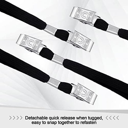 Hoolerry 300 Pcs Lanyards Bulk for ID Badges, Flat Swivel Hook, Black - color: Black