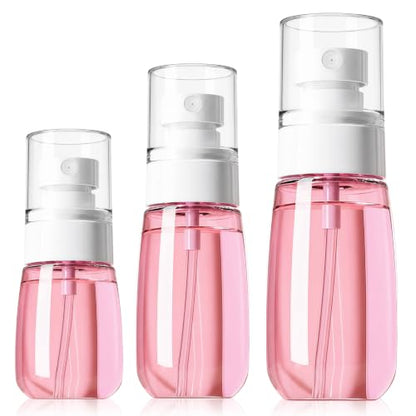 3 Pack Continuous Spray Bottle Atomizing Mister for Hair,Plants,Cleaning,Travel Fine Mist Water Spray Bottles for Styling,Refillable Empty Spray Bottles,Translucent Pink(30ml+60ml+100ml) - color: I