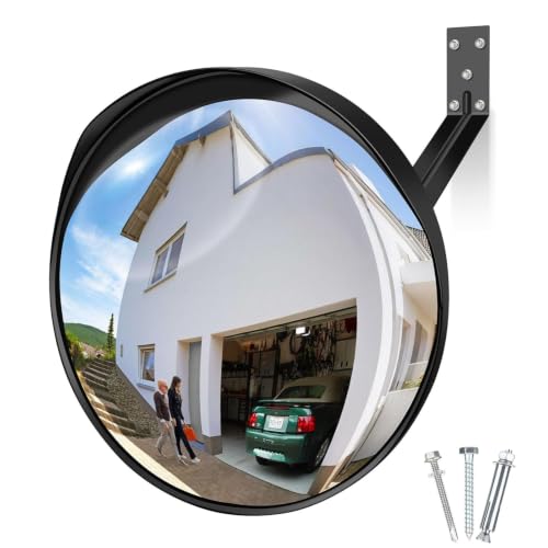 12 Inch Acrylic Convex Mirror with Rain Shield - size: 12IN S
