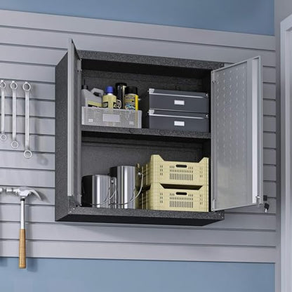 Manhattan Comfort Fortress Floating Storage Cabinet, Modern Stainless-Steel Garage Cabinet, Grey - color: Grey, style: Floating Cabinet