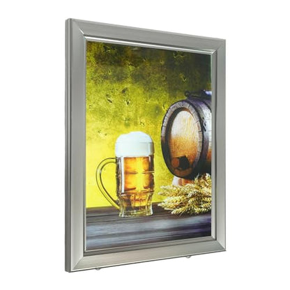 16'' x 20'' LED Poster Frame, Backlit Light Box Sign 18W with Aluminum Frame, Front Open Advertising Light Box for Menu Poster Art Display, Silver - color: Silver, size: 16" x 20"