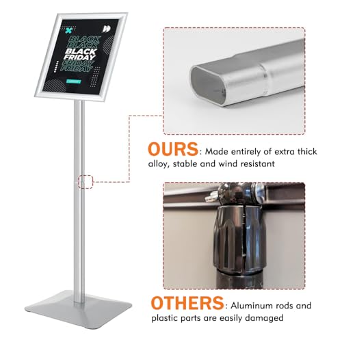 Sign Stand for Display, Ultra Stable Heavy Duty Pedestal Signage Holder - size: 11x17 3Pack, style: Silver
