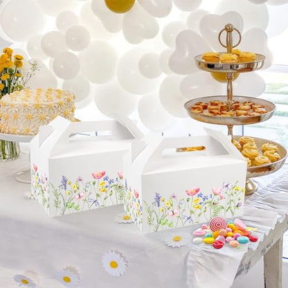 25 PCS Wild Flower Gift Boxes, Spring Party Favor Treat Birthday Candy Box