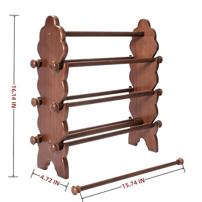Two-Sided Wooden Bracelet Holder Display Stand with 6 Removable Holders - style: 6 Tier-Brown