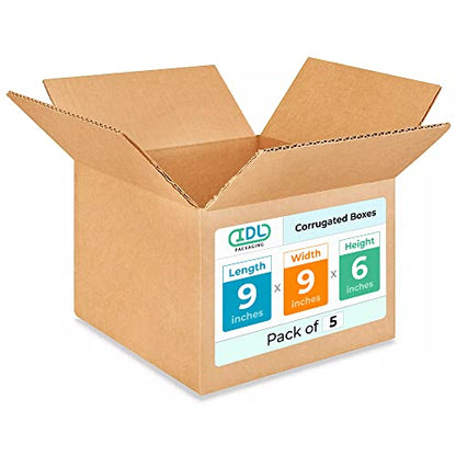 Small Moving & Shipping Boxes 9 x 9 x 6 inches (5-Pack) - Extra Strength 200 lb vs Regular - Corrugated Packing Boxes for Delivery - Cardboard Moving Box - Moving Supplies Box by IDL Packaging - size: 9 * 9 * 6" (Small Boxes)