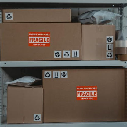 3" x 2" Fragile Stickers for Shipping, Handle with Care Fragile Labels, Strong Adhesive for Moving, Thank You Warning Packing Shipping Label Stickers [500 Labels/1 Roll] - size: 3" x 2"