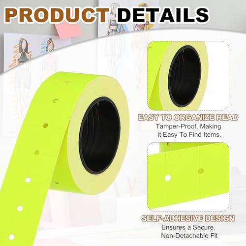 PATIKIL Pricing Labels Price Gun Labels Self-Adhesive 10 Rolls 5000pcs - color: Yellow