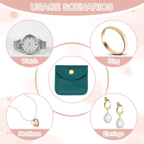 PATIKIL 3x3 Inch Velvet Jewelry Pouches, 24 Pcs Jewelry Packaging Gift Bags with Snap Button for Bracelet Necklace Rings Watch, Lake Blue - color: Lake Blue