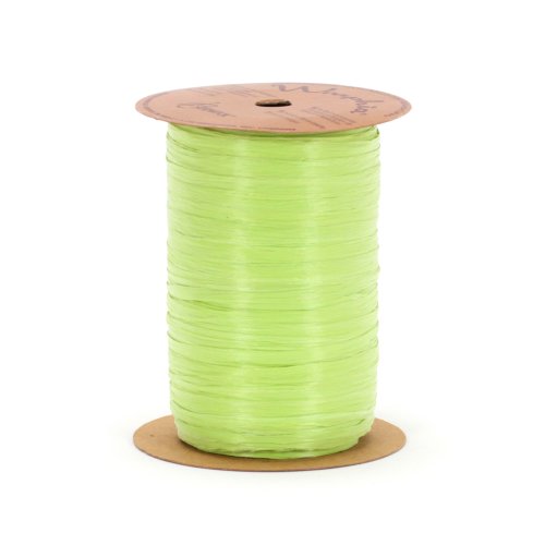 BERWICK Offray 1/4'' Wide Matte Raffia Ribbon, Chartreuse Green, 100 Yards - color: Chartreuse, size: 7MM