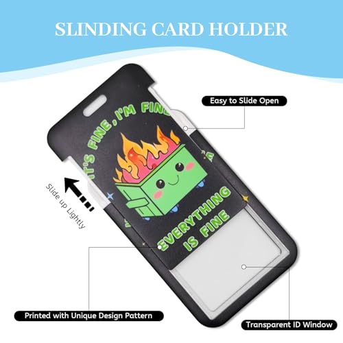 Hancynir Dumpster on Fire Lanyards for Id Badges with Retractable Reel Clip - color: Dumpster on Fire Green