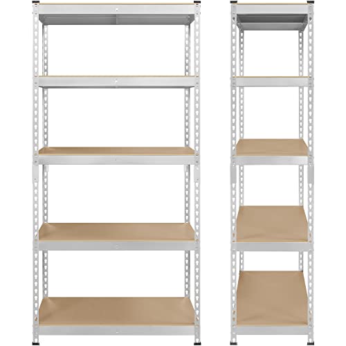 Topeakmart 5 Tier Metal Storage Shelving Unit, 35.5x17.5x72 Inch Silver - color: Silver, size: 35.5 x 17.5 x 72 Inch