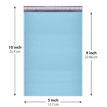 Light Blue Bubble Mailers 5x10, Self Seal Poly Padded Envelopes #00, 250 Pack - color: Light Blue, size: 5"x10" / 250 Pack