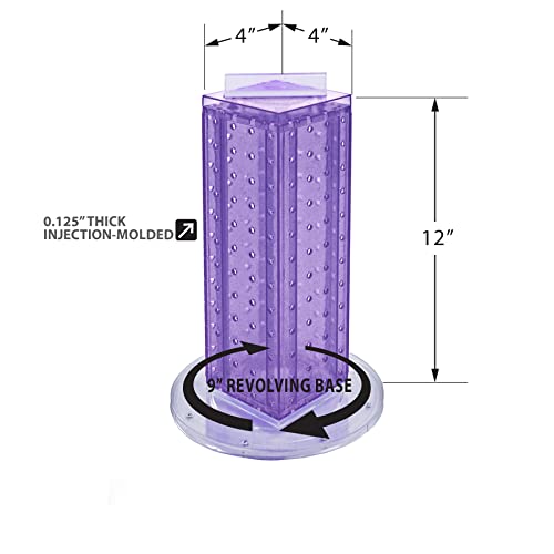 Azar Displays 700220-PUR Purple Pegboard Interlocking Counter Unit 4" x 13"On 9" Diameter Base - color: Purple, style: Pegboard only