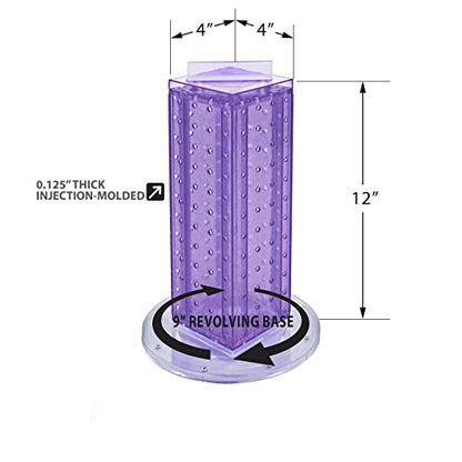 Azar Displays 700220-PUR Purple Pegboard Interlocking Counter Unit 4" x 13"On 9" Diameter Base - color: Purple, style: Pegboard only