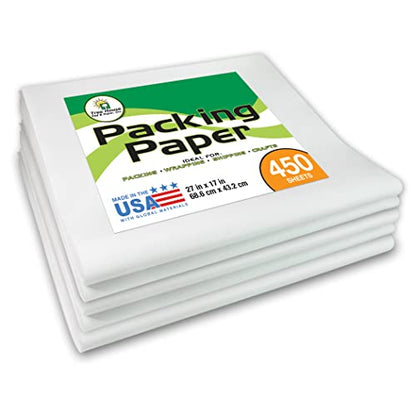 Tree House Packing Paper for Moving – 450 Newsprint Packing Paper Sheets – 27” x 17” Paper for Packing Dishes, Shipping, and Moving Supplies – Recyclable Movers’ Paper – Made in USA - size: 450 Sheets