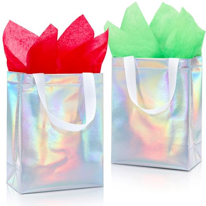 KeerxunBag 12-piece colorful gift bag, containing hard cards and tissues - color: colorful