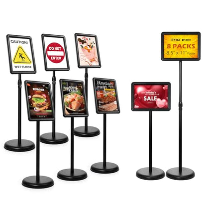 Dyna-Living Sign Stands for Display 8.5 X11 8 Packs Sign Holder Stand - size: 8.5'' x 11''-8 Pack