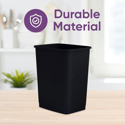 Superio Small 2.5 Gallon Plastic Trash Can, Waste Bin for Under Desk, Office, Bedroom, Bathroom- 10 Qt (6, Black) - color: 6, Black, size: 2.5 Gallon