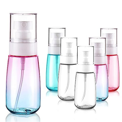 Cosywell Travel Spray Bottle TSA Approved 2oz 60ml 6 Pack Leak Proof Travel Spray Bottle Empty Small Spray Bottles for Perfume Essential Oils Toners Rose Water Cosmetics (6PCS-2PinkBlue2Clear) - color: 6 Pink×2+Blue×2+Clear×2, size: 2 oz