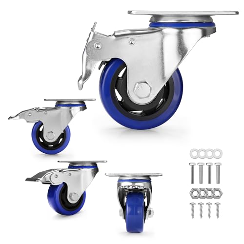 WORKPRO 3" Caster Wheels, 1760 LBS Heavy Duty Swivel Casters, Set of 4 - style: 3 Inch