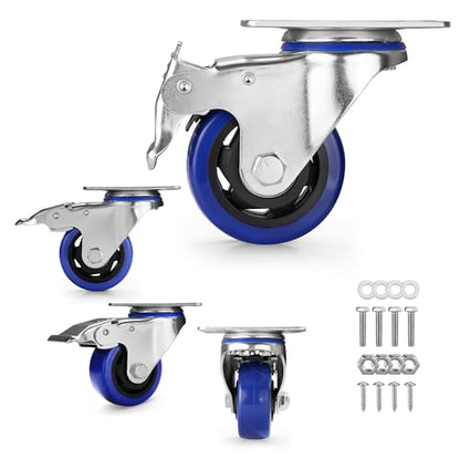 WORKPRO 3" Caster Wheels, 1760 LBS Heavy Duty Swivel Casters, Set of 4 - style: 3 Inch