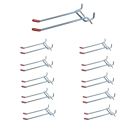 Double Arm Metal Pegboard Hooks 10 Pack, Dual Pegboard Hooks, 3.74 Inch - size: 3.74inch