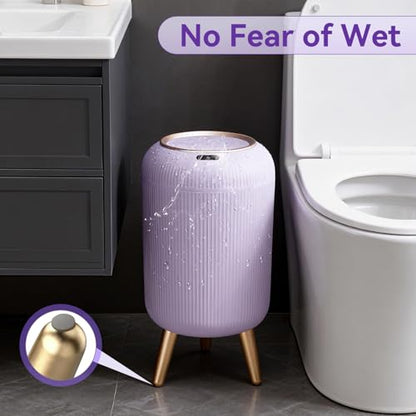 Procade Automatic Trash Can Bathroom,Auto Small Purple Garbage Can with Lid - color: Purple
