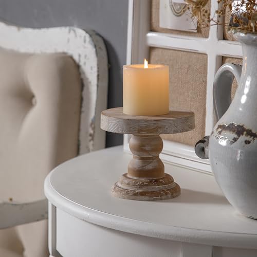SOFE Farmhouse Wood Risers Display Stands, 5 Inches Tall Display Pedestal - color: Wood