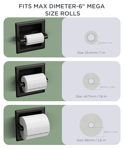 FORIOUS Recessed Toilet Paper Holder for Mega Rolls, Oil Rubbed Bronze - color: Oil Rubbed Bronze