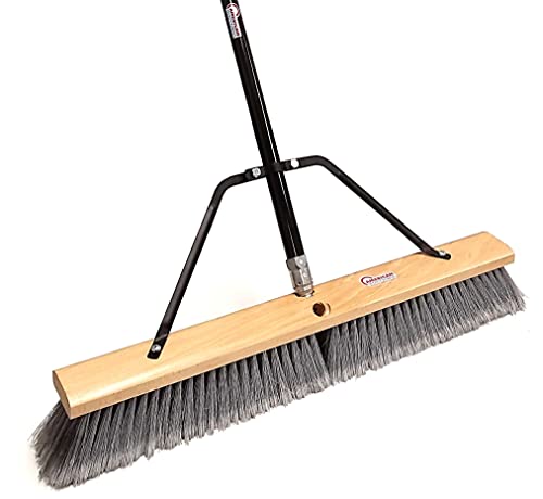 Pbma24004 Heavy Duty 24" Multi-Surface Push Broom with Silver/Black Handle