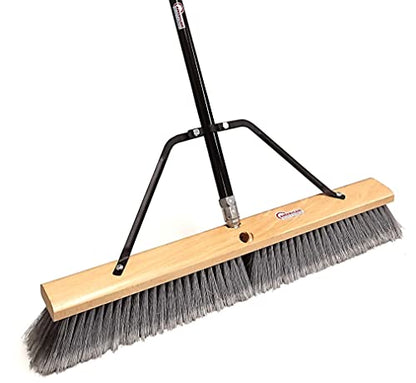 Pbma24004 Heavy Duty 24" Multi-Surface Push Broom with Silver/Black Handle