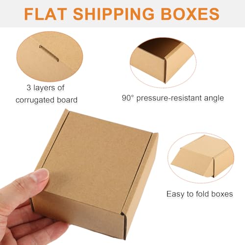 Qilery 100 Pcs 4x4x2'' Shipping Boxes Corrugated - size: 4x4x2''