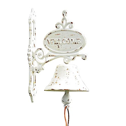 Sungmor Rustic White Cast Iron Dinner Bell Wall Hanging Welcome Doorbell - color: Shape E - White