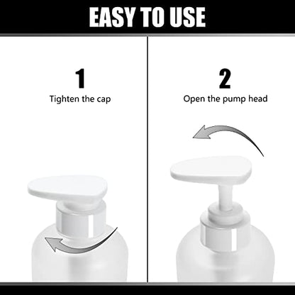 Shampoo Bottles Refillable with Pump, YACEYACE 3Pcs 16.9oz Matt Clear - color: Clear Matt