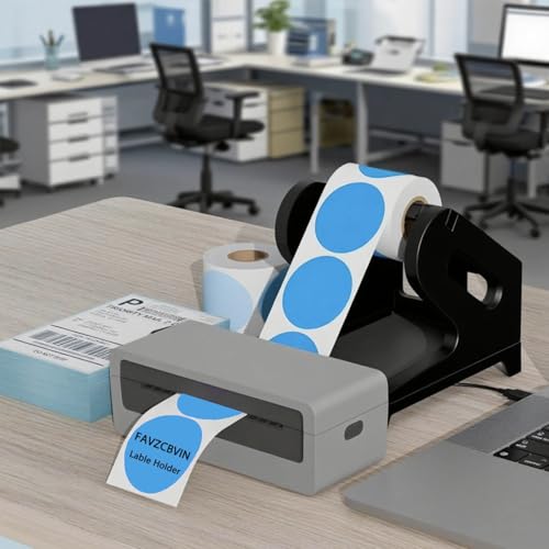 Thermal Shipping Label Holder, 4x6 Label Holder for Rolls and Fanfold Labels, Thermal Roll Holder to Desktop Label Printer (Black)