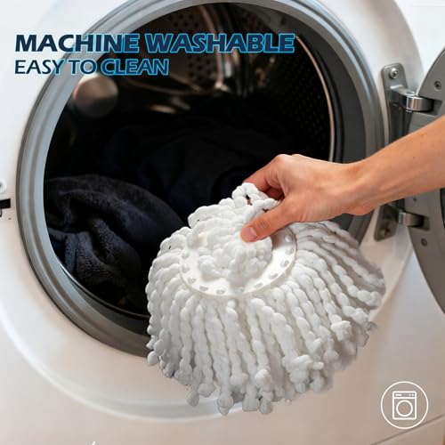 Masthome Spin Mop and Bucket Set,Easy Wring Foot Pedal Operated - color: Dark Blue