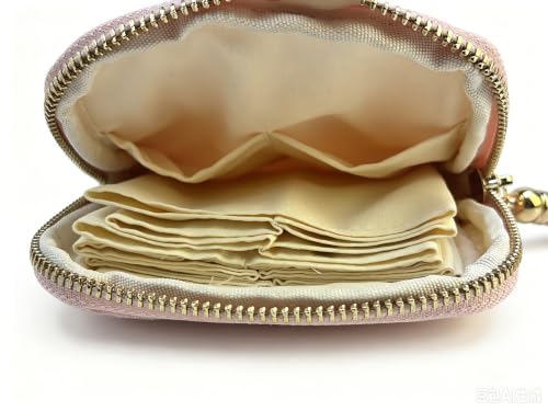 Women's Coin Purses Velvet Mini Travel Jewelry Case Bag with Tassel - color: B-Tan Butterfly